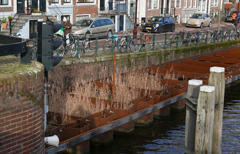 Water Project - a bike is parked on the side of a bridge