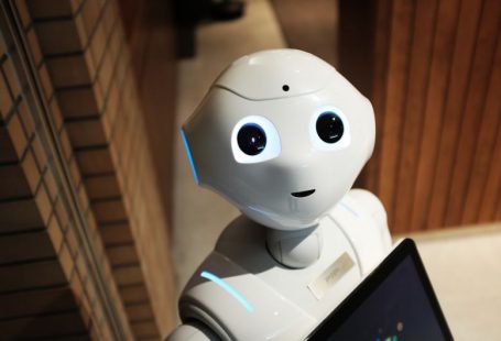 Retail Innovation - white robot near brown wall