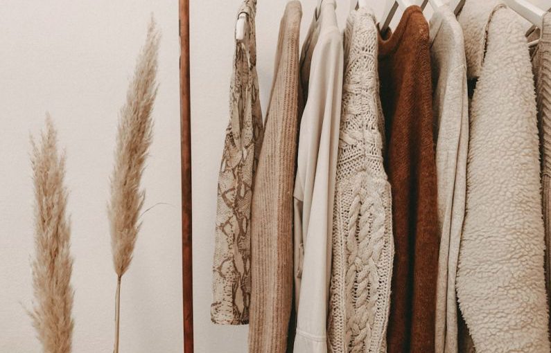 Fashion Sustainable - hanged top on brown and white clothes horse